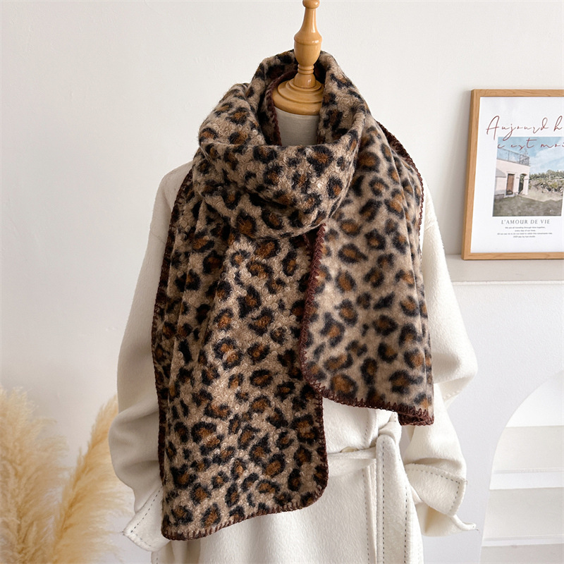 秋冬ヒョウ柄スカーフ女性高級防風暖かいシシンナスパシュミナシ - Pashmina Wrap Large のレビューと価格