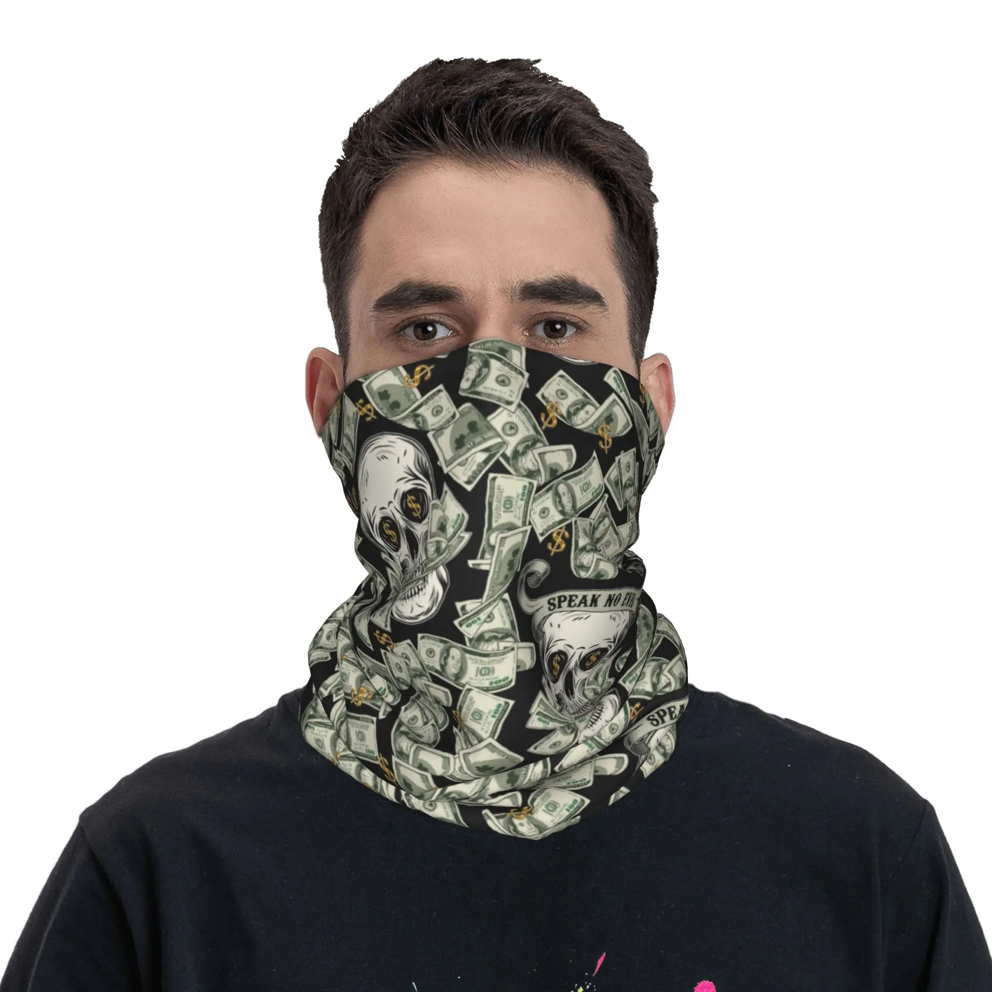 新しいドルスカルパターン冬ヘッドバンドネックウォーマー女性男 - Neck Warmer Tube のレビューと価格