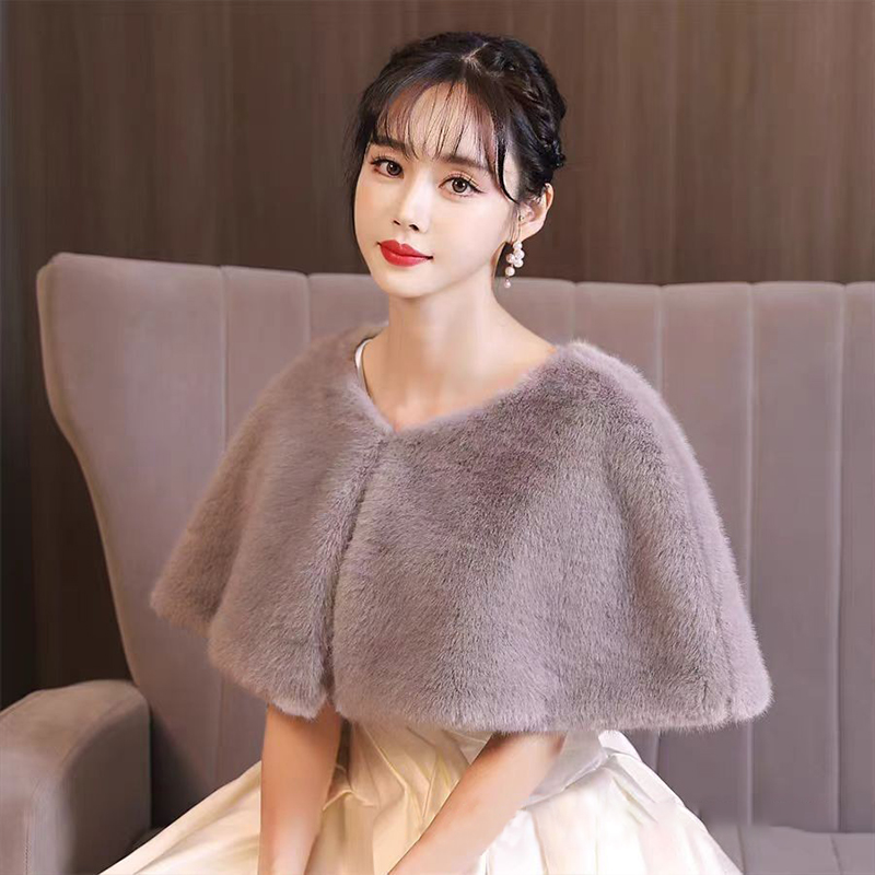 女性の冬のフェイクファーショールエレガントなブライダルウェデ - Stole Wedding Shawl のレビューと価格