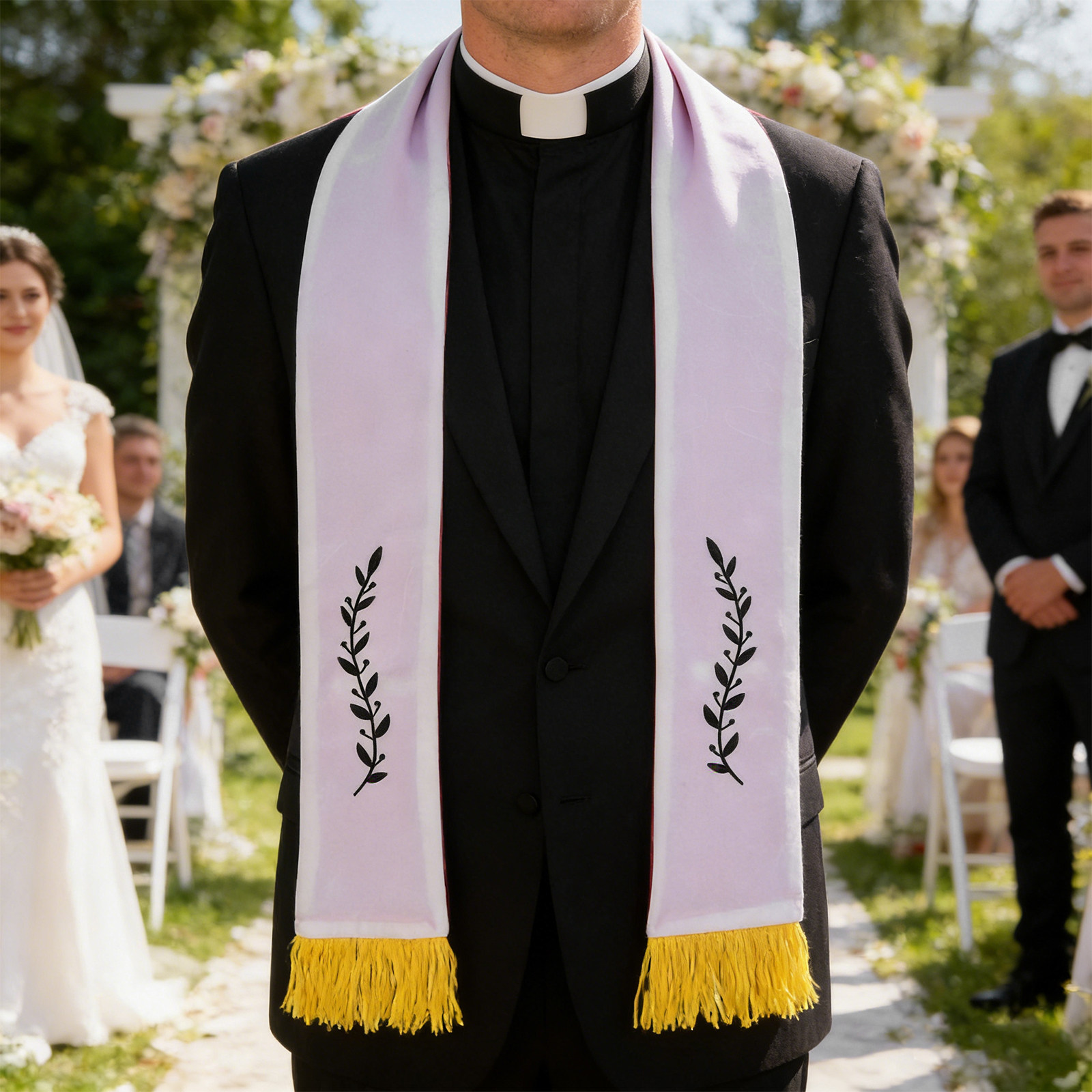 リバーシブル聖職者ストール 刺繍入り十字架 パストラーショー - Stole Wedding Shawl のレビューと価格