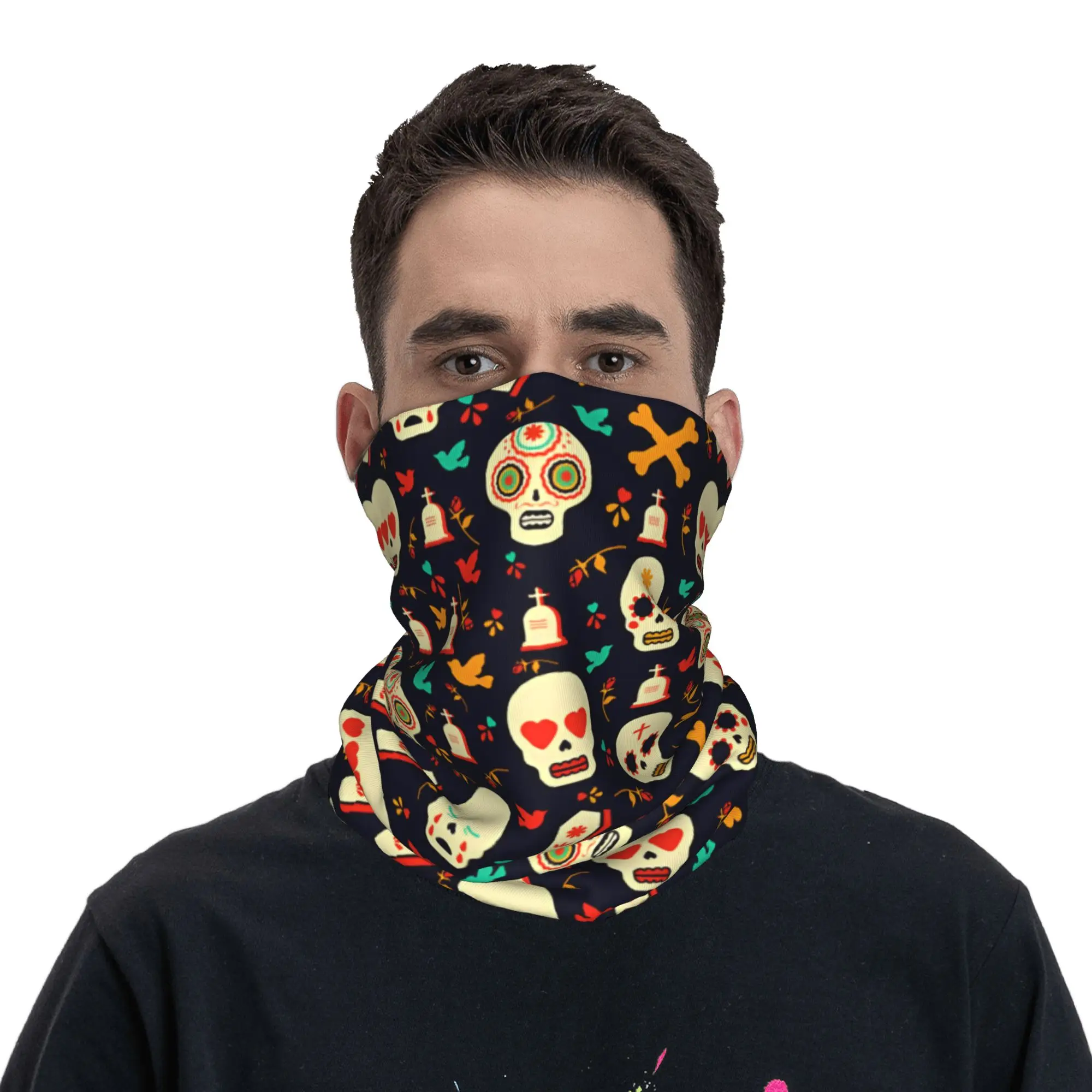 ニューメキシコ風フラワーシュガースカルウィンターヘッドバンド - Neck Warmer Tube のレビューと価格