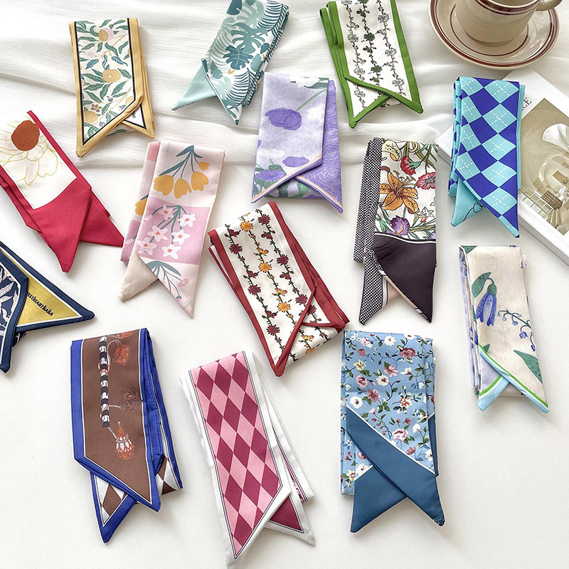 新しい高級ブランドモデル小さなシルクスカーフ女性ヘアバンドバ - Ascot Neck Scarf のレビューと価格